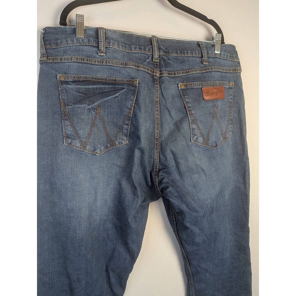 Wrangler Retro Jeans Slim Straight Mens 38x32 Western Medium Wash Stretch - Picture 11 of 13